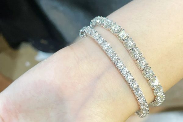 Tennis bracelet vs channel set four prong bracelet